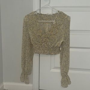 Loveriche Yellow Floral Long Sleeve Top